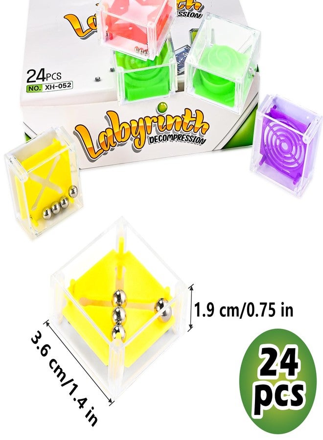 GOLDGE 24 Pcs Balance IQ Maze Game Toy Set - Mini 3D Brain Maze Puzzle Cubes in a Box. Fun Party Favor Games and Ideal Prizes for Kids and Adults (24 Pcs) - Image 2